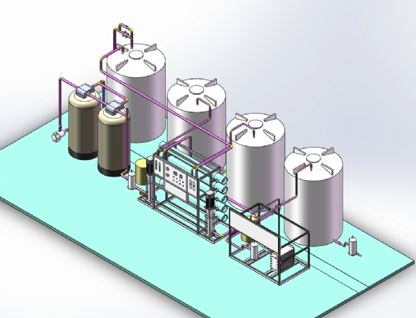 濟南4T雙級反滲透設(shè)備布局圖